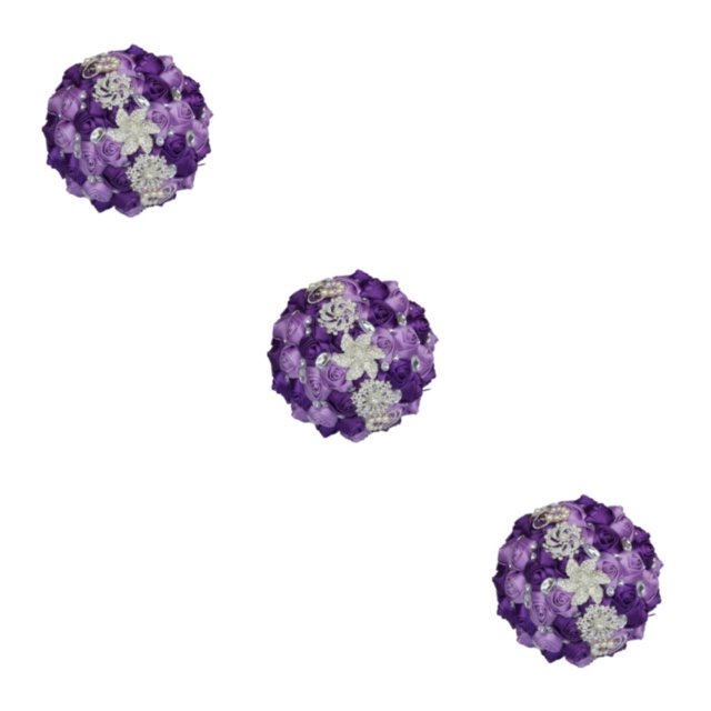 Baohd Wide Application Wedding Bouquets Elegant For All Occasions Low Maintenance Purple 3Set