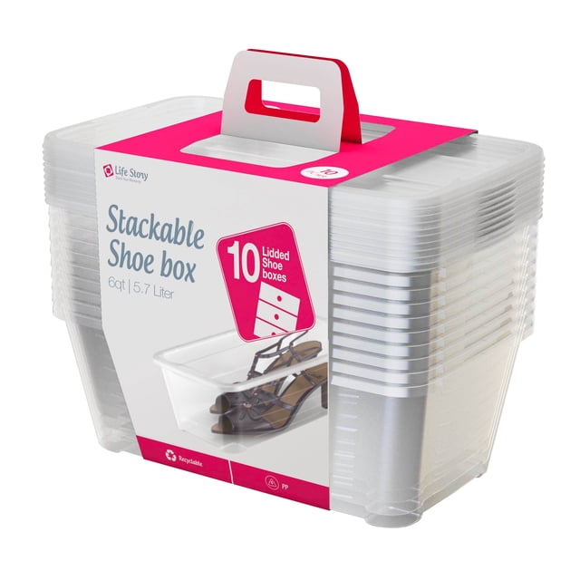 Life Story Boîte de Rangement pour Chaussures et Garde-Robe 6 L, Contenants Empilables, (Lot de 160)