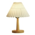 thumbnail image 2 of HOARBOEG Table Lamp For Bedroom Infinitely Dimmable Nightstand Lamp With Umbellate Flaxen Fabric Shade For Living Room Office Dorm, Solid Wood, LED Bulb Included, 2 of 8