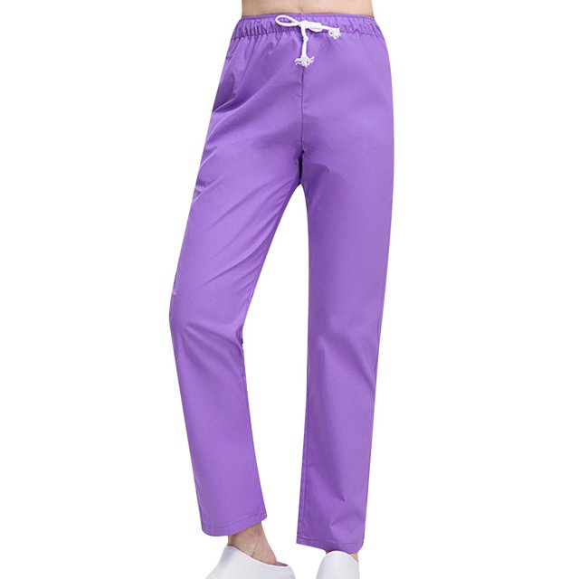 Yuyuzo Women Casual Pants Elastic Drawstring High Waisted Solid Color Slacks Straight Leg Bootcut Trousers
