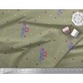 thumbnail image 3 of Tissu Popeline de Coton Pomme Feuilles & Lis Imprimé Floral 1 Yard 56 Inch Wide, 3 of 6