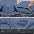 thumbnail image 3 of Comfy Bamboo World Series 4pc Microfiber Sheet Set, Twin Size Bedsheet, Navy, 3 of 6