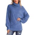 thumbnail image 3 of Faithtur Chandail à Col Roulé Mignon pour Femmes Couleur Unie Manches Longues Tricot pour Automne Mode Urbaine Chaud, 3 of 6