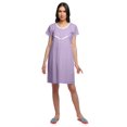 thumbnail image 3 of Moomaya Chemise de Nuit Imprimée Manches Courtes en Coton Col en Dentelle pour Femmes, 3 of 5