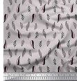 thumbnail image 1 of Soimoi Gray Poly Georgette Fabric Artistic Leaves Printed Fabric 1 Yard 52 Inch Wide, 1 of 3