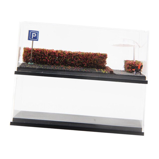 Siruishop 2 Pieces 1/64 Vehicle Model Display Case Parking Diorama Base for Sports Car Rose Red
