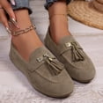 thumbnail image 4 of Chaussures Richelieu en Suède à Franges pour Femmes, Printemps Automne, Ballerines à Enfiler, Mocassins Penny, Chaussures de Marche, 4 of 8
