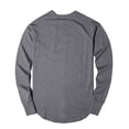thumbnail image 3 of Shirts for Men Long Sleeve Basic Sweatshirts Loose Fit Solid Color Crewneck Pullover T-Shirt, 3 of 7
