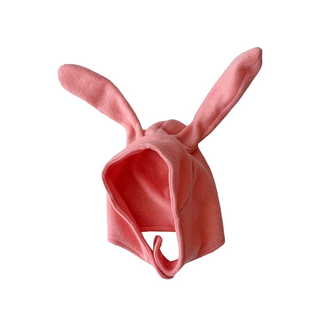 EYIIYE Kids Girls Boys Solid Color Fleece Hat Bunny Ear Hat Button Closure Rabbit Hat Cute Soft Warm Winter Cap