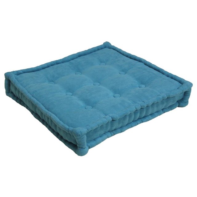 25-inch Square Corder Floor Pillow with Button Tufts