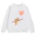 thumbnail image 4 of PMVFHDE Chandails à Col Rond Fille Automne et Hiver Saint-Valentin à la Mode et Intéressant Imprimé Chiot Chandail à Capuchon pour Enfants Blanc, 6-7 Ans, 4 of 4