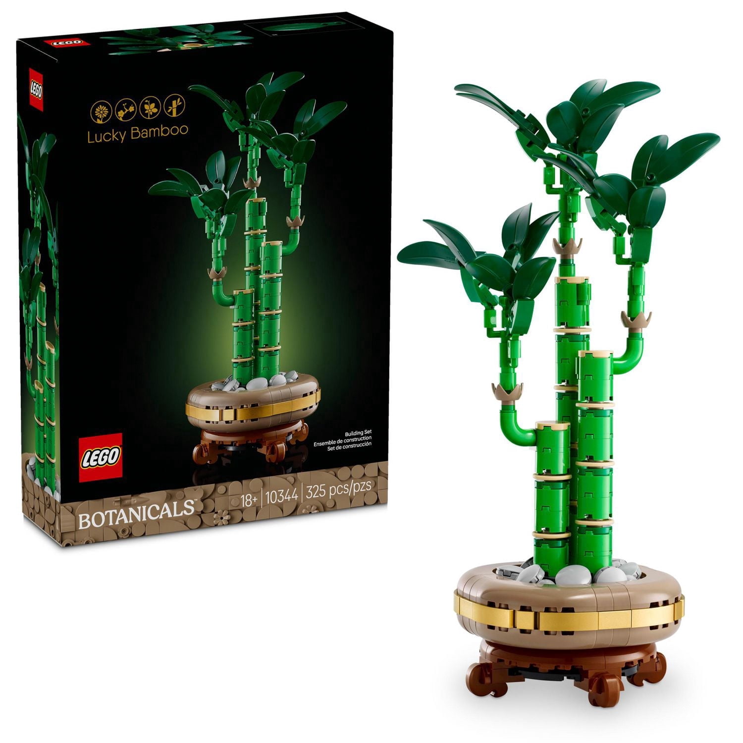 LEGO Botanicals Lucky Bamboo Building Set - Artificial Plants for Indoor Home Décor, Adults Ages 18+ - Fake Plants Decoration for Table, Desk, Office - Gift Idea for Birthday - 10344