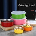 thumbnail image 1 of Fridja Summer Savings Food Containers with Clear Plastic Lids , 5 Pcs Stainless Steel Non-Slip Convenient Home Kitchen Food Container Storage Mixing Bowl Set Kitchen Essential, 1 of 5