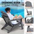 thumbnail image 4 of KFFKFF Adirondack Chair Set of 2, Durable Plastic, Foldable for Easy Storage, Outdoor Patio Chair with Cup Holder, Comfortable Arm Rests, Ideal for Garden and Backyard Use - Gray, 4 of 9