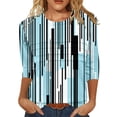 thumbnail image 1 of T-Shirts Décontractés Classiques pour Femmes à Col Rond et Manches Trois Quarts pour la Mode Quotidienne, Style Polyvalent pour Toutes les Saisons, 1 of 3