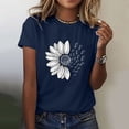 thumbnail image 2 of T-Shirt d'Été Tournesol pour Femmes Grande Taille Blouse Ample Manches Courtes Graphique Décontractée Polyester, 2 of 4