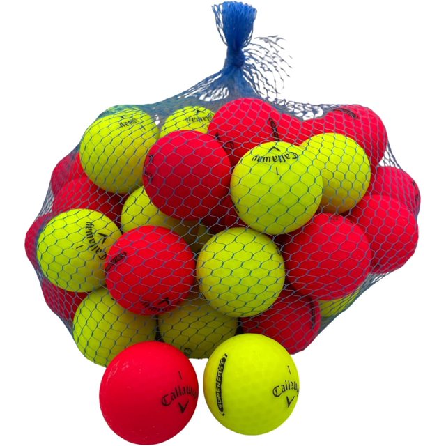 Golf Ball Planet - Balles de Golf Recyclées Callaway Superfast (4A/près de l'État Neuf, Lot de 50, Rouge Mat/jaune)