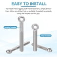 thumbnail image 4 of Uxcell 2 Pcs M12x110mm Shoulder Swing Lifting Eye Bolt, 304 Stainless Steel Metric Half Tooth Thread Fisheye Eye Slip Hole Screw Rigging Bolt Metal Fasteners Screws, Silver Tone, 4 of 7