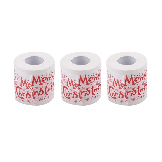 Printed Christmas Holiday Themed Toilet Tissue Paper for Festive Kitchen Dining and Bar Decorations 6PCS