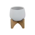 thumbnail image 1 of Flora Bunda CT264E-GY 4.8' Soft-touch Round Ceramic w/ Wood Stand, 1 of 1