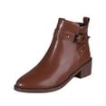 thumbnail image 4 of Pisexur Bottes Chelsea pour Femmes Mode Hiver Bout Pointu Talon Bas Épais Empilé à Enfiler Bottillons, 4 of 7