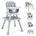 thumbnail image 1 of Babyjoy  8-in-1 Baby High Chair Convertible Dining Booster Seat w/ Removable Tray Grey, 1 of 8