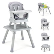 Babyjoy  8-in-1 Baby High Chair Convertible Dining Booster Seat w/ Removable Tray Grey