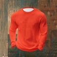 thumbnail image 2 of Mlkoz Long Sleeve Shirts for Men Solid Color Shirts Crew Neck Thermal Textured Plus Size Tops Lightweight Pullover Knit Tops, 2 of 6