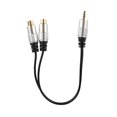 thumbnail image 2 of 2 RCA Female to 3.5mm Male Stereo Plug Cable Y Shape Audio Jack Adapter Cable, 2 of 8