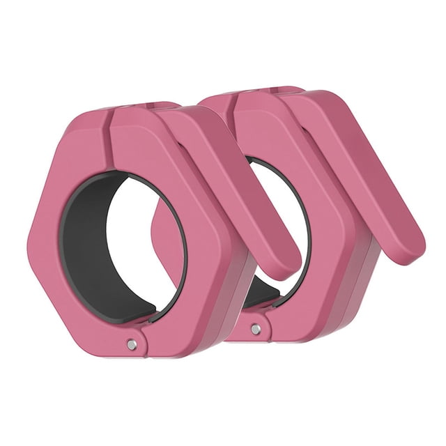 jinwen 2 Pcs Clips de Barre de Musculation et Clips de Collier de Verrouillage de Barre de Musculation Rose