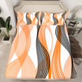 thumbnail image 2 of Erosebridal Orange Abstract Full Sheet Sets, Chic Minimalism Bedding Full Size, Geometric Stripe Decor 4pcs, 2 of 7
