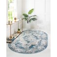 thumbnail image 1 of Unique Loom 3151857 5 x 8 ft. Salle Garnier Sofia Oval Rug, Blue, 1 of 2
