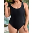thumbnail image 3 of Charmo Plus Size Side Spliced One Piece Sport Swimsuit for Womens Racerback Athletic Bathing Suit, 3 of 7