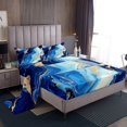 thumbnail image 1 of Blue Marble Sheet Set Stone Pattern Bed Sheets Set Watercolour Artwork Sheets Full Size For Kids Boys Girls Marbling Texture Fluid Bronzing Bedding Set, 1 of 7