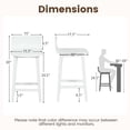 thumbnail image 3 of Costway 24.5" Wood Bar Stools Set of 2 with Solid Back & Seat Mid Century Bar Chairs White, 3 of 8