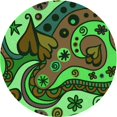 thumbnail image 1 of Ahgly Tapis Rond Lavable en Machine Intérieur Transitionnel Marron Chocolat, 5 Pieds Rond, 1 of 7