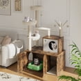 thumbnail image 3 of BeesClover Multi-Level Cat Tree Tower with Cat Scratching Posts,Litter Box Enclosure, Cat Houses & Condos,Hanging Cat Toys,Washable Removable Cushion for Kittens & Adult Cat, Easy to Assemble, 3 of 8