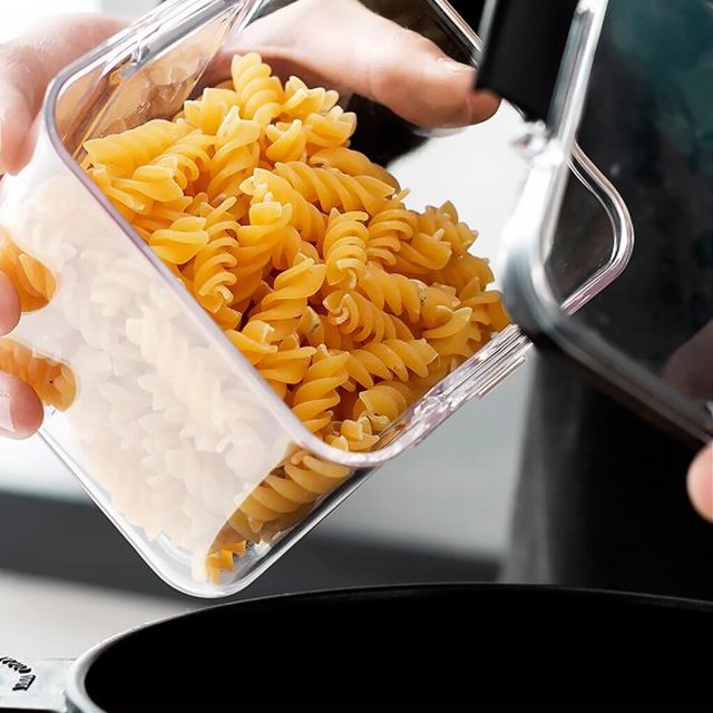 Cereal Storage Container Airtight Food Fresh Box Square Clear Sealed Jar Food Sacks Dispenser, 460ml