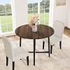 31.5 Inch Small Round Dining Table for 2, One-Piece Industrial Wood Kitchen Table, Space-Saving Farmhouse Table for Apartment and Small Spaces, Table Only,Walnut