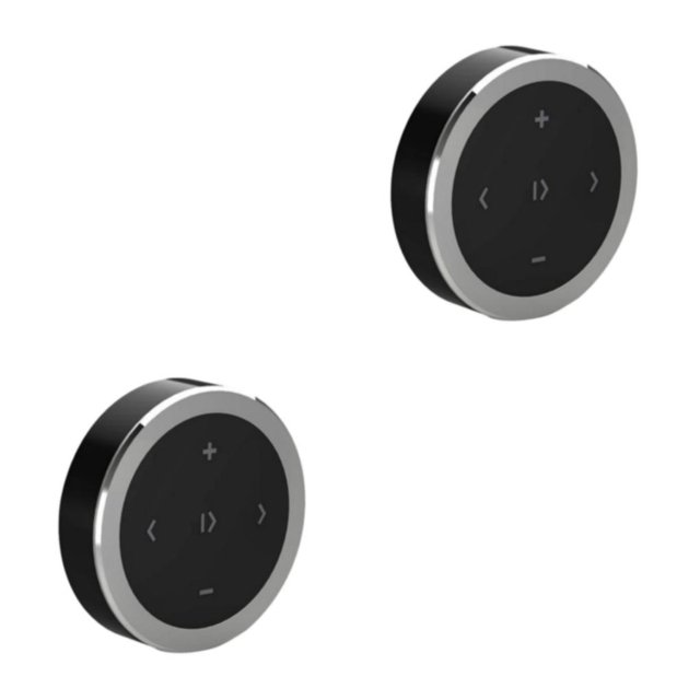 ZheElen Voiture Média Volant Télécommande Musique Streaming Argent 36x36x8.5mm 2Set