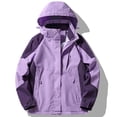 thumbnail image 4 of Imperméable à Capuche pour Femmes, Manteau de Pluie d'Extérieur à une Seule Couche, Ensemble Décontracté à Revers, Fermeture Éclair, Coupe Ample, Haut Doux, Manteau à Capuche, Coupe-Vent d'Extérieur, Veste en Liquidation, 4 of 4