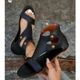 thumbnail image 4 of Mefallenssiah Large Size Flat Zipper Fish Mouth Sandals One-Strap Roman Sandals, 4 of 8