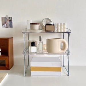 Wuztai Sac de rangement bureau, plateau de bureau pliable haute transparence, boîte d'organisateur en plastique empilable pour les documents de papeterie bureau