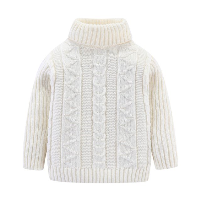 AAMILIFE Chandail à Manches Longues en Tricot Doux Col Roulé Ajusté pour Fille