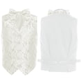 thumbnail image 3 of LiiYii Gilet Formel à 4 Boutons pour Garçons, Costume de Gentleman, Col en V, Robe de Bal de Mariage, Blanc 12, 3 of 4