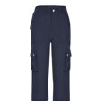 thumbnail image 4 of Erwazi Pantalon Capri Cargo pour Femmes Taille Haute Randonnée Décontracté Voyage Pantalon d'Été avec 6 Poches, 4 of 4