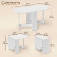 thumbnail image 3 of HOMCOM Table à Manger Pliable, Table Ovale à Abattants pour Cuisine, Salle à Manger, 3 of 10