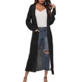 thumbnail image 4 of Timegard Cardigan Sweaters for Women Solid Color Open Front Knit Jackets Side Split Long Coat Fall Fashion, 4 of 6