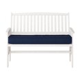 thumbnail image 3 of CorLiving Miramar Hardwood Outdoor Bench with Seat Cushion, High Slatted Back and Armrests, White/Blue, 3 of 9