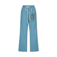 thumbnail image 3 of VEKDONE Womens Cotton Linen Capris Pants Print Capri Pant Blue XXL, 3 of 3